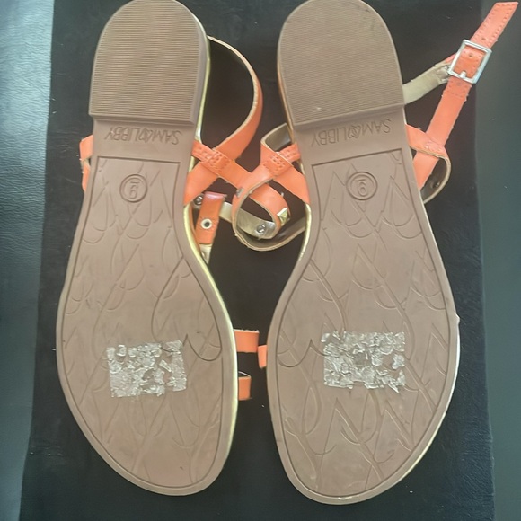 🧡SAM & LIBBY Orange & Gold Sandals Size 9 - Picture 3 of 8